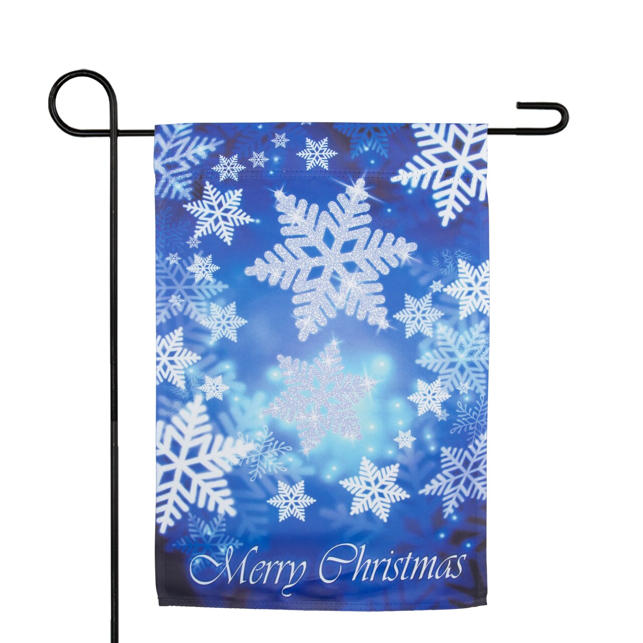 Northlight Blue and White Snowflakes Merry Christmas Outdoor Garden Flag 12.5" x 18"